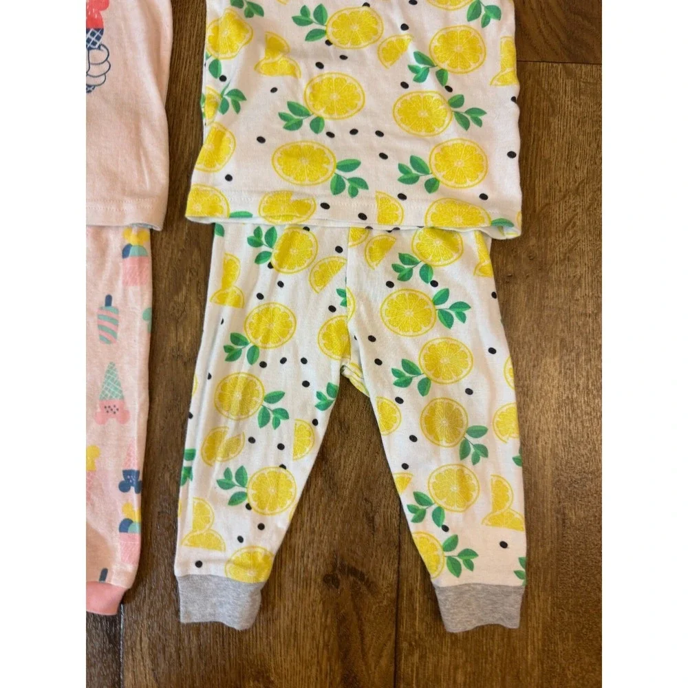 Disney Baby‎ Girl Pajamas 12 Months Lot Minnie Mouse Lemon Toddler Short Sleeved